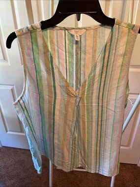 Time and Tru Pastel Stripe V-Neck Sleeveless Camisole